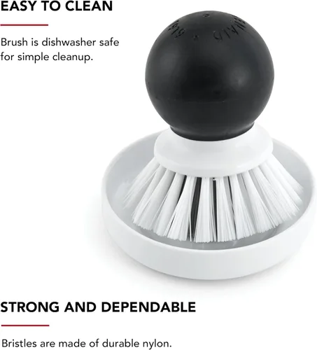 Vista 3 de KitchenAid Cepillo de palma con bandeja de platos para mantener las encimeras secas y limpias, cerdas de nailon duraderas para una limpieza Negro