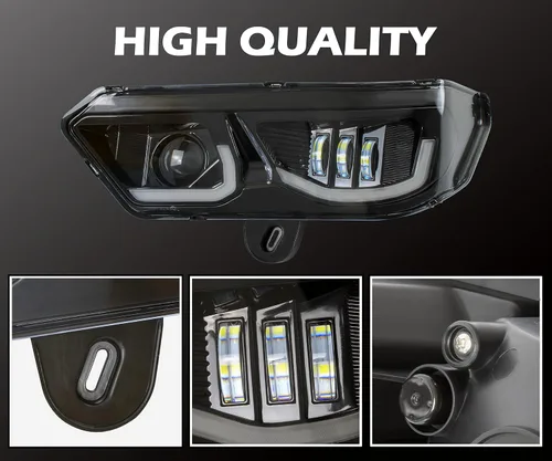 Vista 4 de SAUTVS Kit de montaje de faros LED para Can-Am Defender 2016-2025, faros delanteros LED con luz de señal de giro DRL para Can-Am Defender/Defender