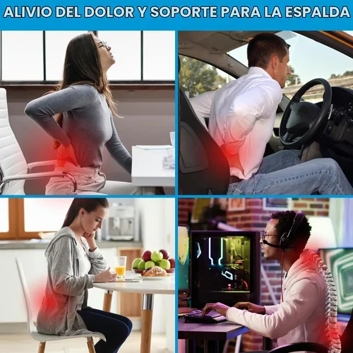 Vista 2 de QUTOOL - Soporte lumbar patentado para aliviar la presión de la silla de Mejora la postura, almohada ergonómica de apoyo para la espalda baja