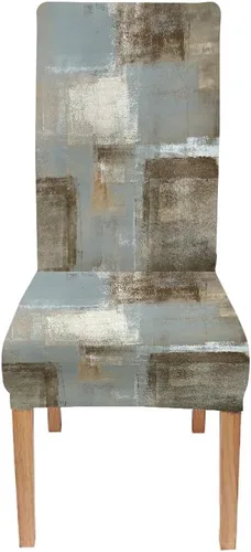 Vista 143 de TOMWISH Juego de 2 fundas para sillas de comedor, color turquesa y gris, fundas elásticas para sillas Parsons, de elastano, lavables, protectores
