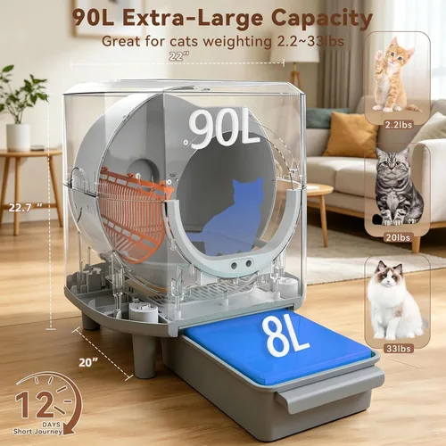 Vista 2 de Self Cleaning Litter Box for Large Cats & Multiple Cats