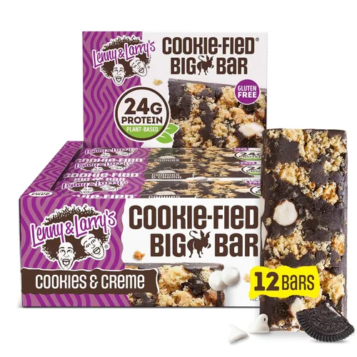 Vista 10 de Lenny & Larry's Cookie-fied BIG BAR – Galletas de proteína veganas de masa de galletas con chispas de chocolate 12x90g – Snacks saludables, 24g