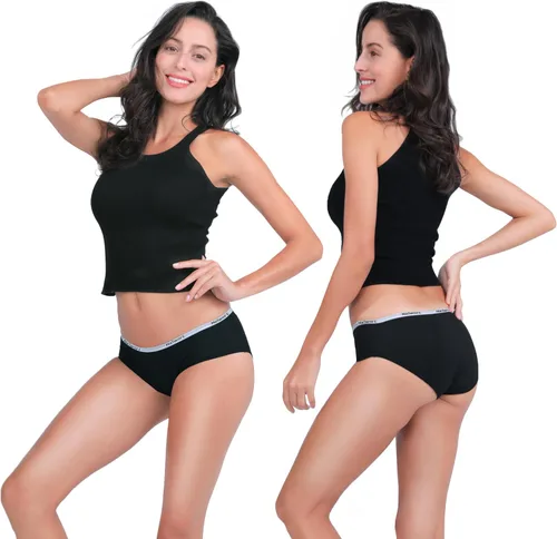 Vista 2 de Nalwort Ropa interior de período menstrual para mujer, bragas de algodón posparto, paquete de 5