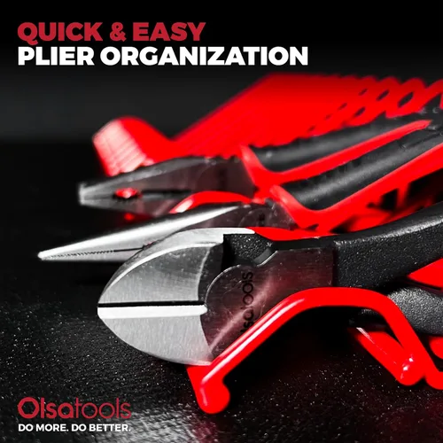 Vista 4 de Olsa Tools Organizador de alicates – Juego de 2 piezas para almacenamiento de cajones de caja de herramientas – Capacidad para 32 alicates – Soporte