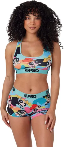 Vista 2 de PSD Brasier deportivo para mujer, con espalda cruzada, con tela de microfibra transpirable