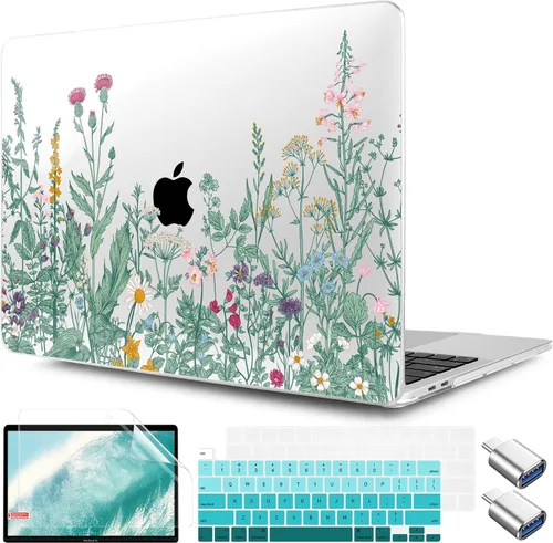 Vista 18 de TWOLSKOO Funda compatible con MacBook Pro de 13 pulgadas 2023-2016 A2338 M2/M1 A2251 A2289 A2159 A1989 A1706, cubierta rígida de plástico y funda