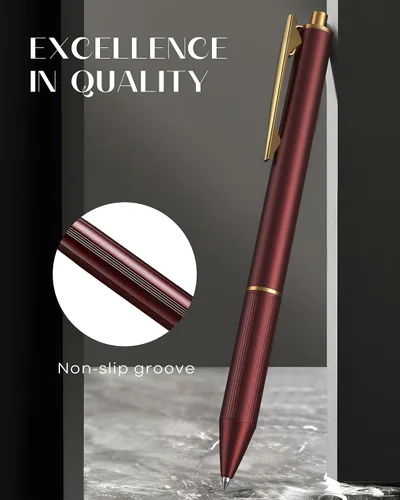 Vista 5 de Bolígrafos Zalantan 0.5MM retráctiles de gel metálico, bolígrafo elegante de metal premium, cañón agradable, bolígrafos de escritura suave, tinta