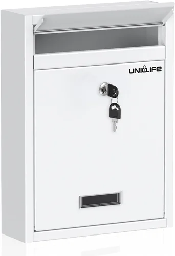 Vista 9 de Uniclife Buzón de Montaje en Pared para Exterior, Buzón Grande con Cerradura de Combinación, Buzón de Seguridad para Casa, Caja Segura para Depósito