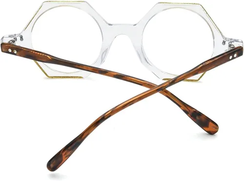 Vista 5 de HEPIDEM Marco de gafas de acetato de polvo para mujer, gafas ópticas de polígono vintage
