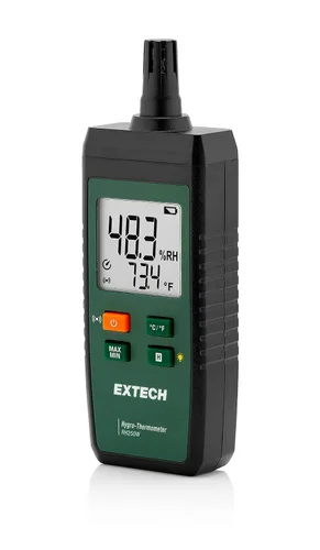Vista 3 de Extech Higro-Termómetro RH250W con conectividad a la aplicación ExView RH 0-100%, temp -10 to 60C (14-140F), ExView app, up to 90m wireless