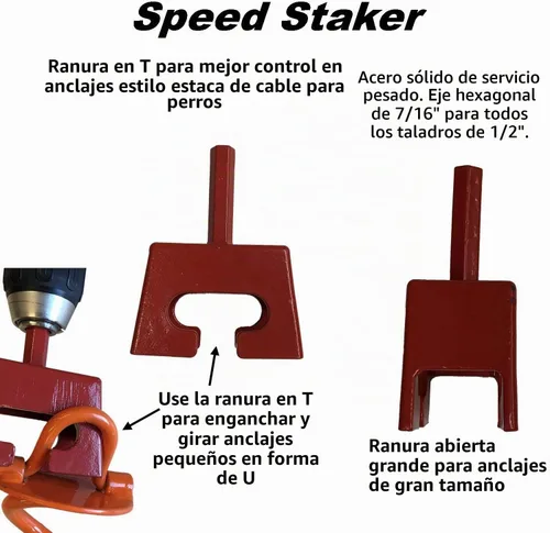 Vista 3 de Keyfit Tools Taladro Staker de velocidad de anclaje de tierra en tus anclajes de suelo en espiral de alta resistencia en segundos. Funciona