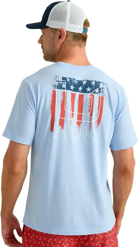 Vista 23 de HUK Mens Fishing Graphic Tee, Performance Short Sleeve, Quick-Dry Bass Bones - Búho nocturno