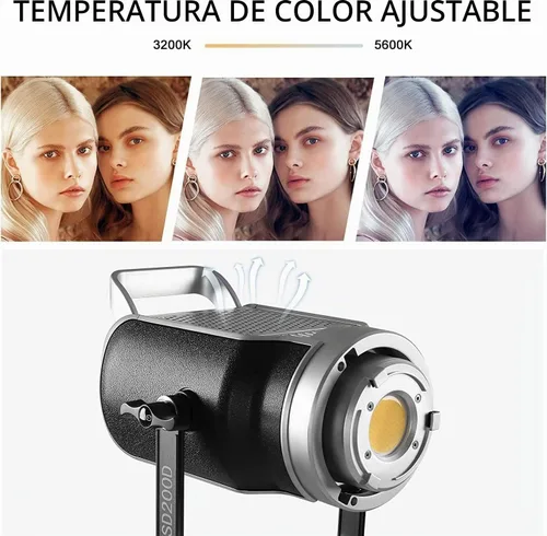 Vista 5 de GVM - Luz de video LED de 200 W con linterna Softbox, SD200D Kit de iluminación de estudio de fotografía con control Bluetooth/DMX, 93000lux@1.6 ft