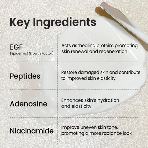 Vista 2 de coxir Emulsión intensiva de péptido EGF l Hidratante activador juvenil para rostro con EGF (factor de crecimiento epidérmico), multipéptidos l