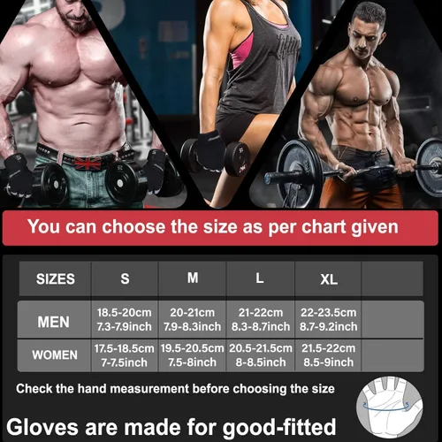 Vista 6 de SAWANS Guantes de entrenamiento de fitness, guantes de levantamiento de pesas para hombres y mujeres, transpirables, soporte de muñeca
