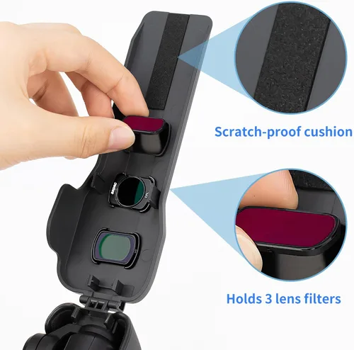 Vista 5 de Pocket 3 Funda protectora rígida para DJI Osmo Pocket 3 Accesorios con 3 ranuras de almacenamiento CPL/ND filtro