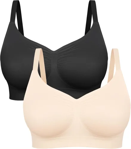 Vista 7 de FeelinGirl Bralettes para mujer con soporte, sujetadores cómodos sin aros, sin costuras, para uso diario