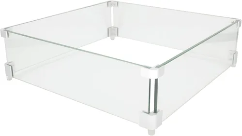 Vista 3 de FixtureDisplays® Protector de viento para hoguera de 20 x 20 pulgadas, cuadrado de 0.315 in de grosor, protector contra el viento para hogueras 997G