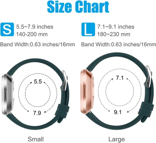 Vista 5 de Correas delgadas para Fitbit Versa 2 bandas mujeres hombres, correa de reloj impermeable de silicona suave de repuesto para reloj inteligente Fitbit