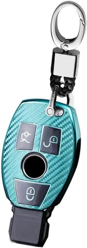 Vista 12 de KUNIO Funda protectora para llavero de coche para Benz A B Clase C GLA GLK Llavero TPU 3 botones b blanco