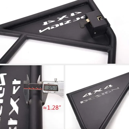 Vista 7 de Puerta de tubo, compatible con Jeep Wrangler JK Unlimited 07-18 4 puertas delanteras + traseras de acero puertas de tubo de acero negro