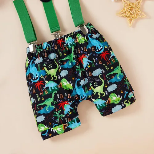 Vista 6 de GRNSHTS Ropa divertida para el primer cumpleaños para bebé niño con pajarita enterizo para pastel