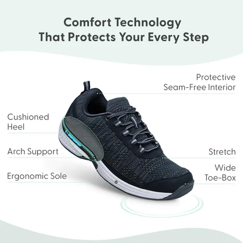 Vista 3 de Orthofeet Zapatillas ortopédicas de lava de punto para hombre