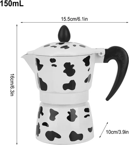 Vista 2 de Moka - Cafetera de aluminio para estufa, cafetera italiana, cafetera de café, cafetera de café, cafetera de café expreso para camping, manual