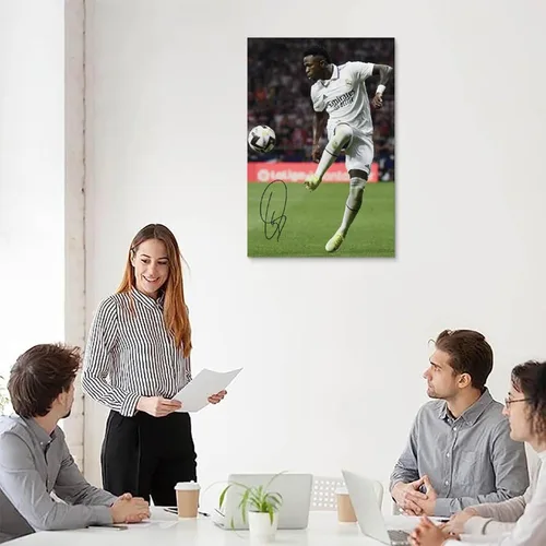 Vista 5 de LOGAUT Vinicius Jr Poster Vini Jr - Póster de fútbol firmado para pared, pintura estética para decoración del hogar, (V5114), sin marco, 12 x 18