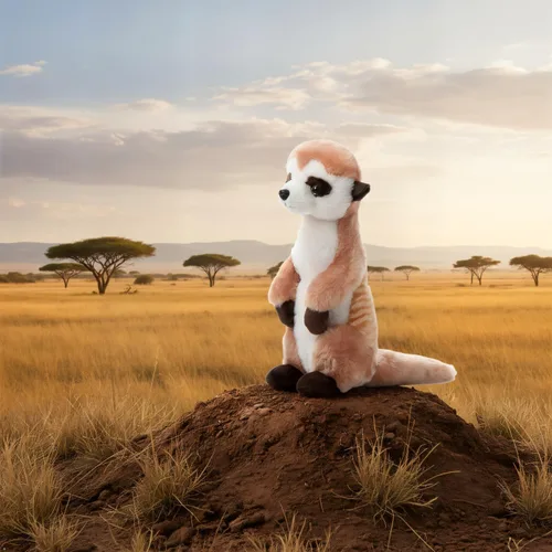 Vista 5 de The Petting Zoo Suricata de peluche, regalos para niños, animales salvajes del zoológico Onez, juguete de peluche de suricata de 12 pulgadas