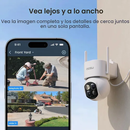 Vista 3 de aosu T2 Dual-Lens 3K Teleobjetivo 360 ° PTZ Cámara de seguridad inalámbrica
