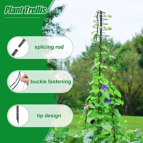 Vista 2 de Enrejado para plantas trepadoras al aire libre, 73 pulgadas de alto, enrejado de metal para jardín, para verduras, flores, plantas, soporte de vid