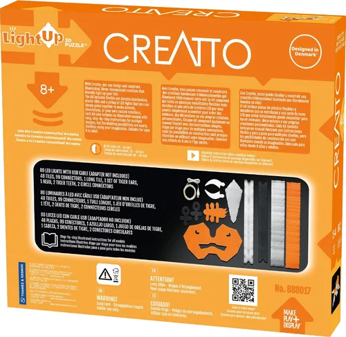 Vista 2 de Creatto Sunshine Sabertooth & Ferocious Friends - Kit de rompecabezas 3D iluminado, incluye piezas de rompecabezas Creatto para hacer creaciones