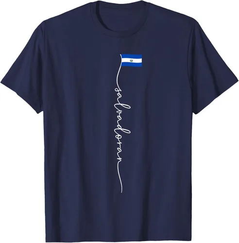 Vista 64 de Camiseta con la bandera salvadoreña de El Salvador