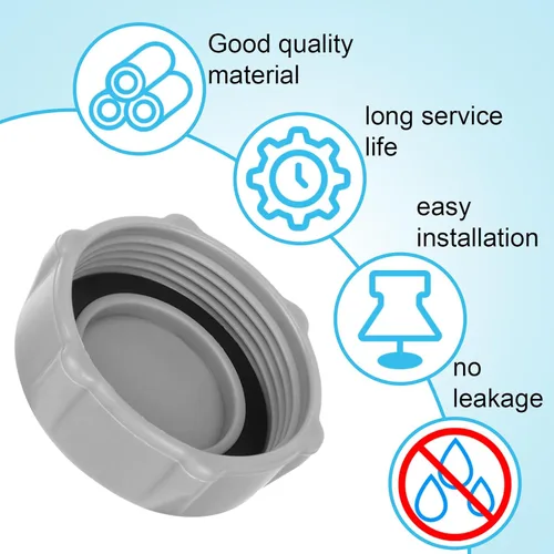 Vista 5 de BOXOB Tapa de válvula de drenaje de piscina, repuesto de plástico a prueba de fugas con conector sobre el suelo, accesorio para piscinas compatible