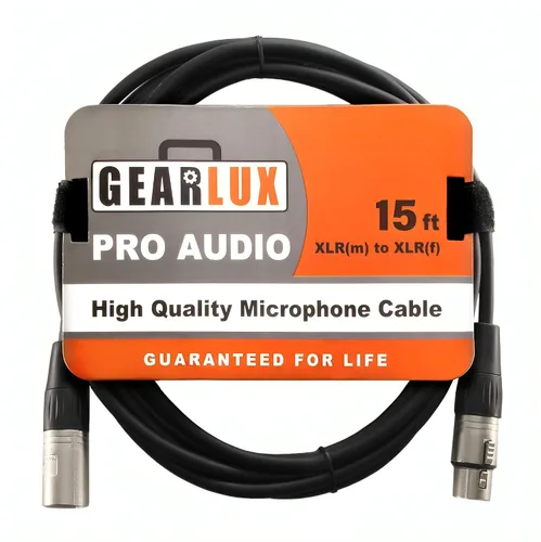 Vista 27 de Gearlux – Cable de micrófono XLR, completamente balanceado, macho a hembra, 25 pies - Paquete de 3