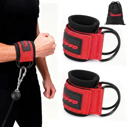 Vista 11 de Correas de muñeca para máquinas de cable, muñequeras para hombres y mujeres, correas acolchadas de neopreno para equipos de entrenamiento de fuerza