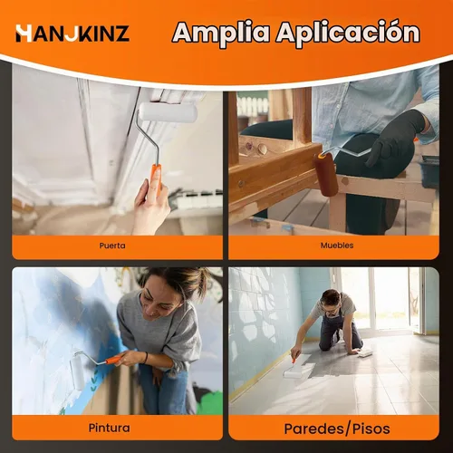 Vista 3 de Rodillo de pintura de espuma, paquete de 24, mini cubiertas de rodillo de pintura de 4 pulgadas, rodillo de pintura de espuma de alta densidad