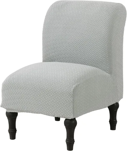 Vista 21 de MIFXIN - Funda elástica para silla sin brazos, funda protectora extraíble y lavable, para sala de estar, hogar, hotel (jacquard beige)