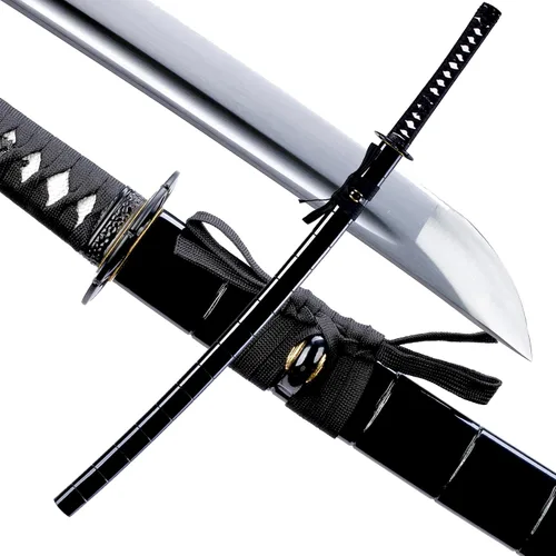 Vista 9 de Espada Katana Japonesa Samurai Hecha a Mano con Saya de Madera de Rayskin Dura, Puede Cortar Bambú