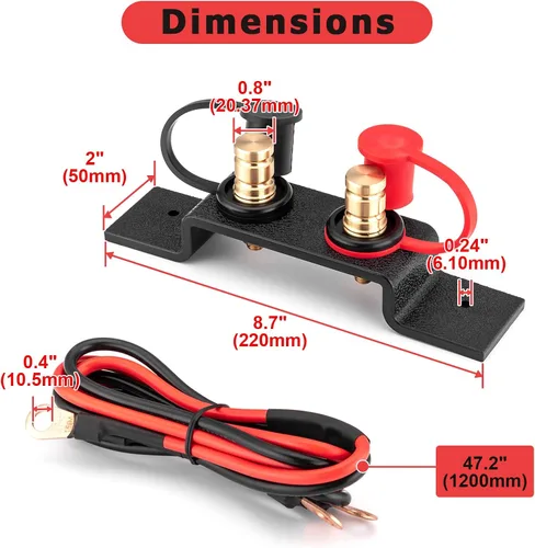 Vista 3 de Wsays Kit de reubicación de terminales de poste de salto de batería UTV, herramienta de batería de carga rápida compatible con Can-Am X3 UTV, ATV