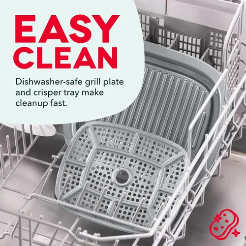 Vista 7 de DASH Flip & Fry - Parrilla + Freidora de aire 2 en 1, 3 QT