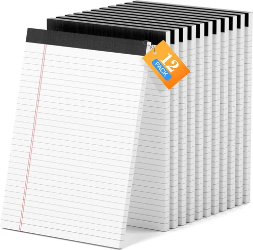 Vista 9 de AILZFEI 12 paquetes de blocs de notas de tamaño legal, de 8.5 x 11.75, cuadernos de papel blanco con renglones de estilo universitario, 30 hojas por