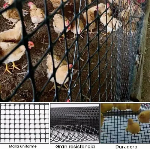 Vista 5 de Valla de plástico para jardín, barrera para animales, 3.28 x 66 pies, valla de plástico duro resistente, rollo de valla temporal de seguridad Negro