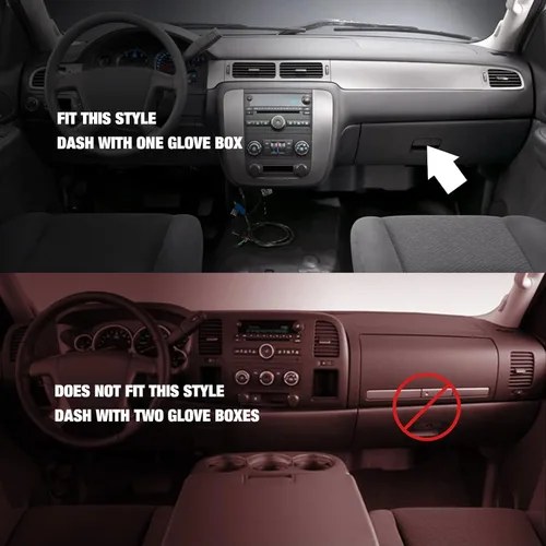 Vista 2 de Alfombrilla para salpicadero compatible con Chevy Tahoe Suburban Denali Avalanche 07-14, GMC Yukon/XL, Chevy Silverado 07-13, GMC Sierra sin altavoz