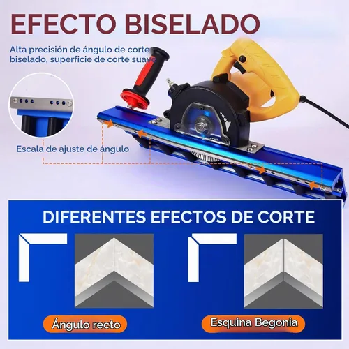 Vista 5 de Herramienta de biselado de bordes de azulejos con base de 16 rodillos, máquina de chaflán de ángulo de 43° con refrigeración por agua y bolsa