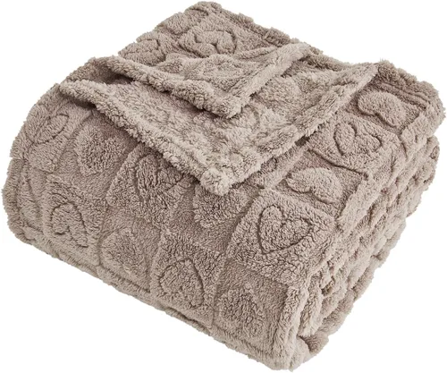 Vista 10 de FY FIBER HOUSE - Mantas con diseño de corazón a cuadros, mantas suaves y cálidas para regalos para amantes, madres, padres, lavables y ligeras