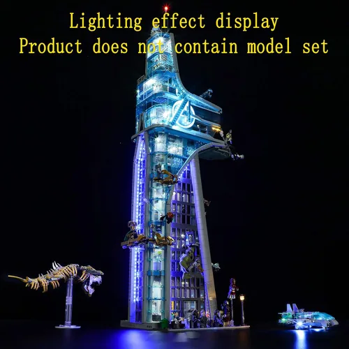 Vista 5 de GEAMENT Kit de luces LED compatible con Lego Avengers Tower 76269 (juego de modelos no incluidos)