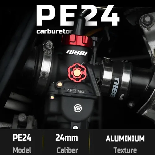 Vista 2 de NIBBI Carburador PE24,0.945 in para motor de motocicleta de 150 cc con chorros de carbohidratos – para Dirt Pit Bike Mini Bike Motocross GY6