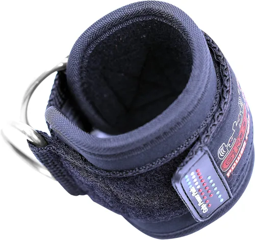 Vista 7 de Correas de tobillo para máquinas de cable con doble anillo en D, puños de neopreno premium ajustables para mejorar piernas, abdominales y glúteos